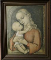 Hummelbild " Maria mit Kind ". Farbiger Kunstdruck. Signiert. Bayern - Neuhaus am Inn Vorschau