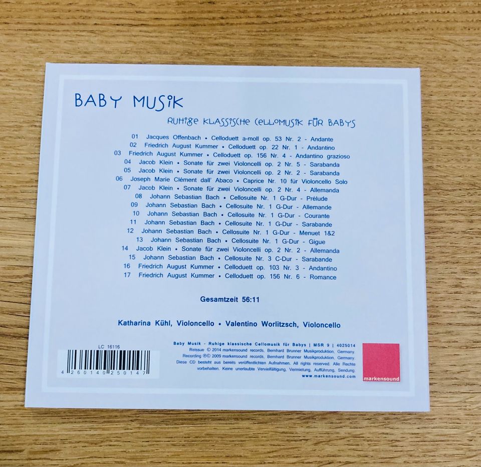 Musik CD Ruhige klassische Cellomusik für Babys „Baby Musik“ in München