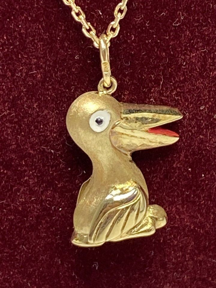 GOLD ANHÄNGER 14k 585 2,6cm L 1,5cm B 1,66g GG AU in Berlin