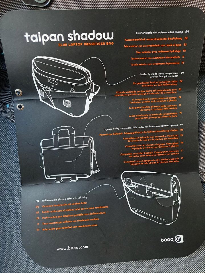 Booq Taipan Shadow S Messenger Bag grau Laptop Tasche 13 Zoll in Stade