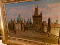 Schönes Antikes Original Bild Gemälde Ölgemälde von Prag Dresden - Leuben Vorschau