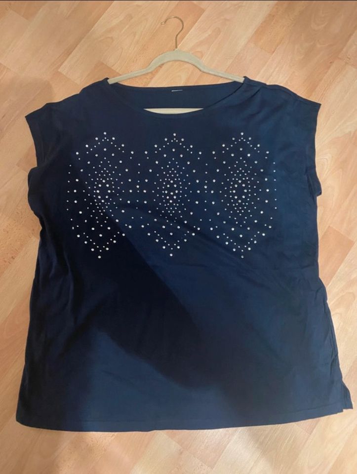 Damen T-Shirt Plus Size blau Nieten Applikation Gr. XXL 3XL 44 46 in Bonn