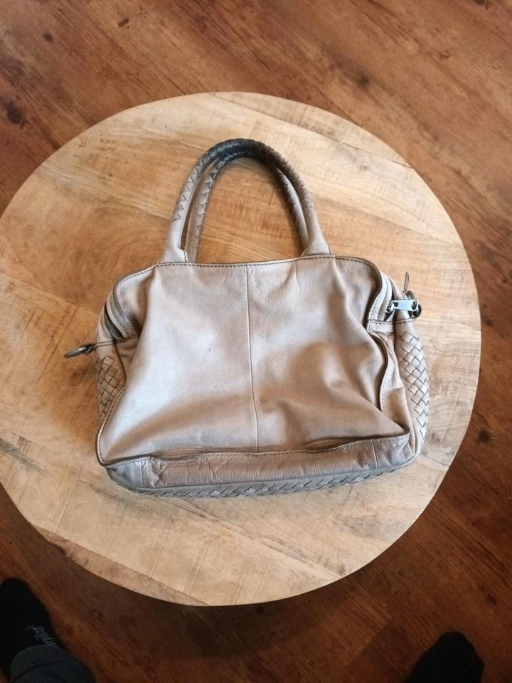 Liebeskind Leder Handtasche Beige in Grünkraut