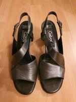 Sandalen Damen stahlgrau Leder Gr. 6 1/2 (40), Gabor, Absatz 6 cm Berlin - Rudow Vorschau