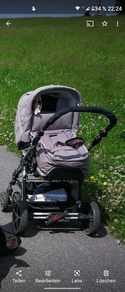 Kinderwagen Hartan mit Winter-Sack, Babyschale, Sonnenschirm in Lichtenstein