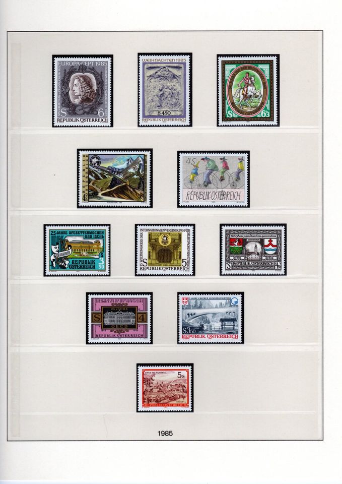 Österreich Briefmarken postfrisch Jahrgang 1980 – 1989 in LINDNER in München