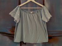 H&M CARMEN SHIRT 38/40 off shoulder hellblau Lochstickerei Ajour Dortmund - Holzen Vorschau