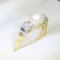 Wert: 789,- Diamant Perle 14K 585 Bicolor Gold Ring pdddd 25893 Düsseldorf - Friedrichstadt Vorschau