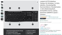 Logitech K270 Funk-Tastatur Deutsch, USB-Dongle, 10m Reichweite Baden-Württemberg - Offenburg Vorschau