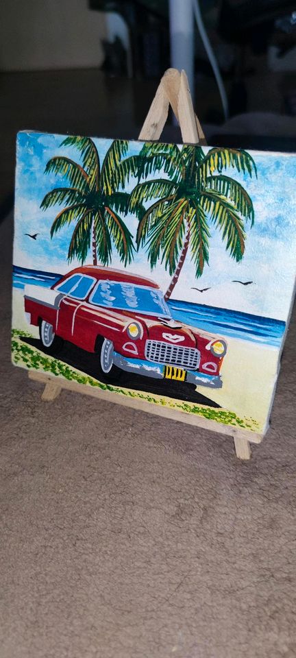 Cuba/Kuba kleine Staffelei Bild "old car" handgemalt. in Bautzen