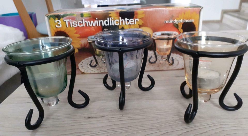 Vintage Tischwindlichter in Wannweil