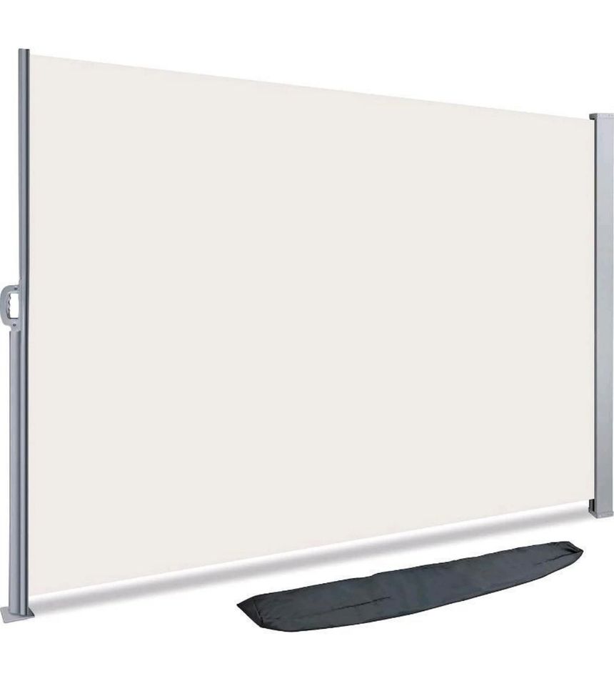 VOUNOT Seitenmarkise ausziehbar 140 x 300 cm, Beige in Hamdorf