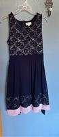 Festliches Kleid in dunkelblau apricot Konfirmation/Schulball Hessen - Neukirchen Vorschau