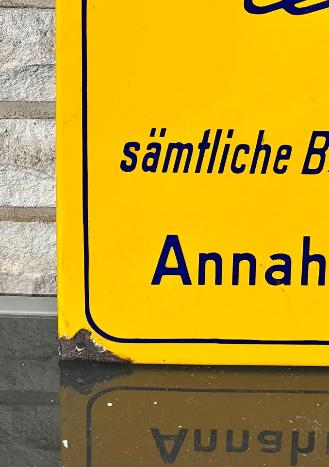 Uraltes Emailschild, Emailleschild, Färberei Becker,100 Jahre alt in Steinheim