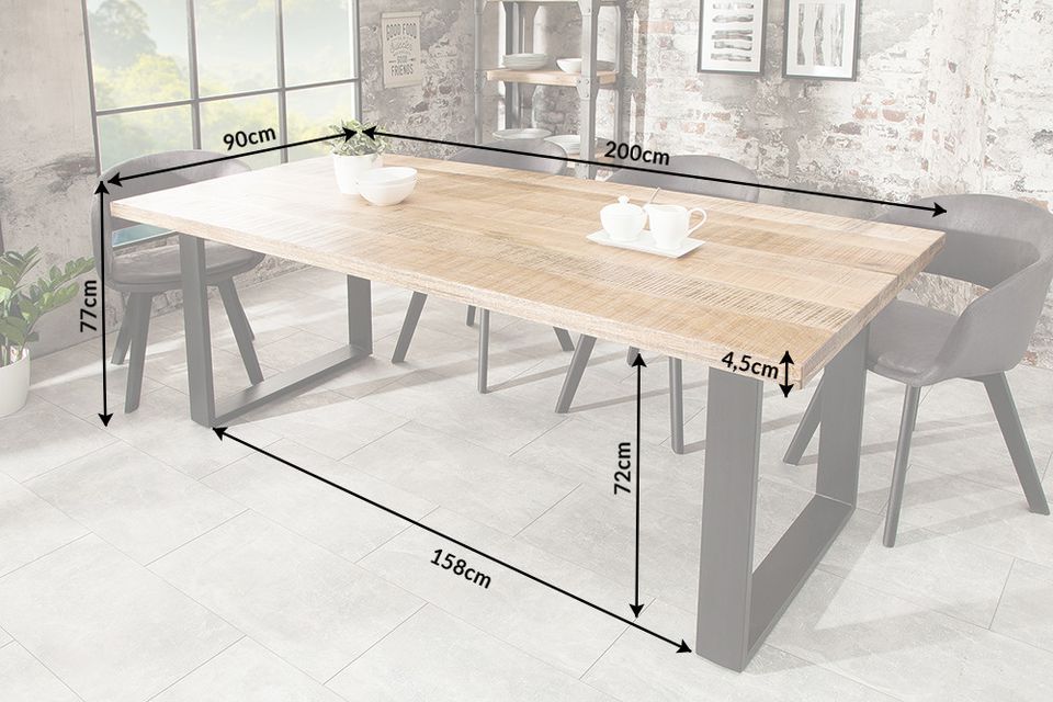 Esstisch Holz Massivholz Industrie Look Mango Holz 160cm in Chemnitz