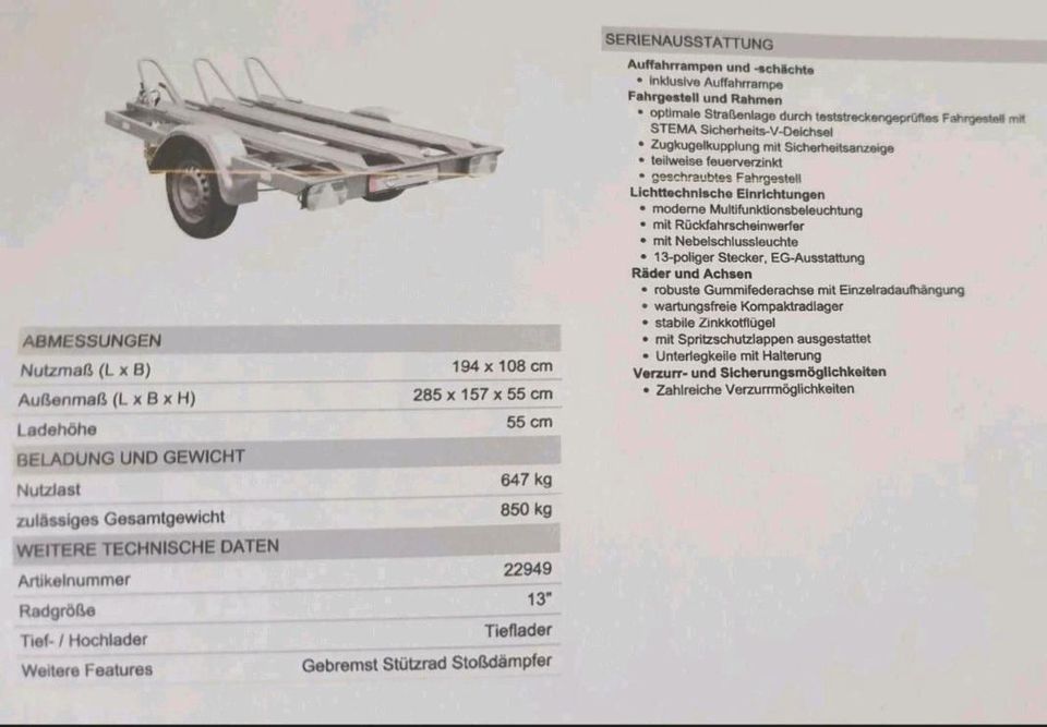 Motorradanhänger zur Mitbenutzung in Dresden