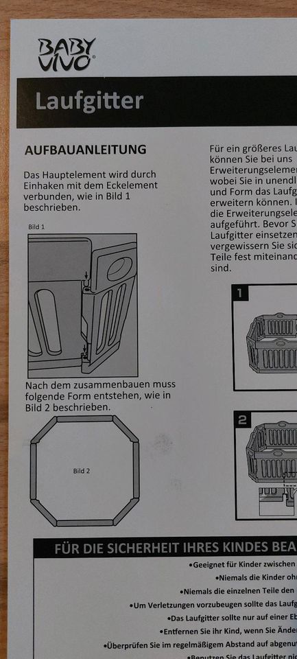 Laufgitter von Vivo XXL in Henstedt-Ulzburg