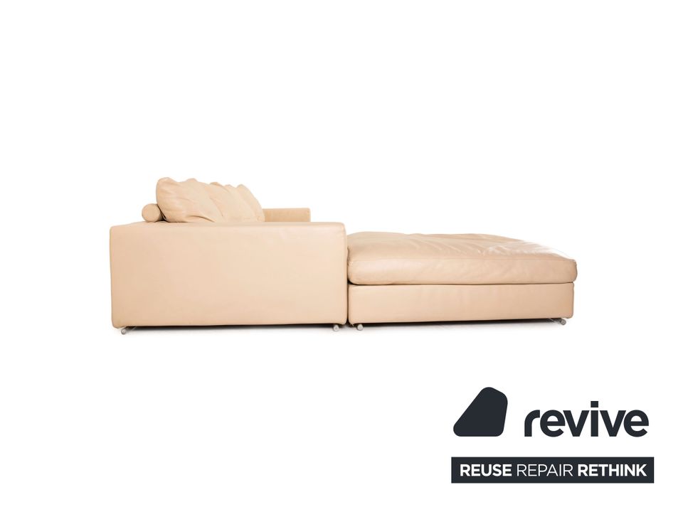 Flexform Groundpiece Leder Ecksofa Creme Sofa Couch Recamiere in Köln