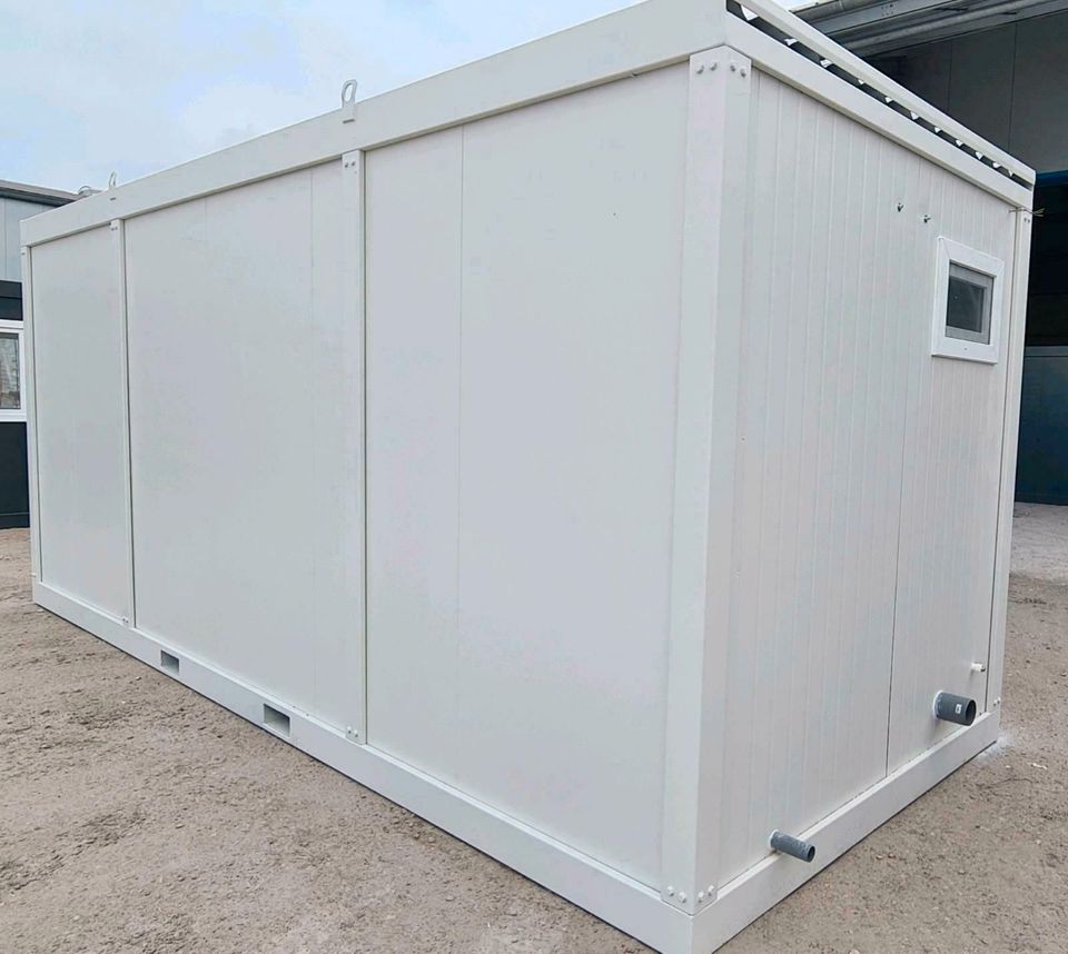 14 Quadratmeter großes Mobilheim - Günstige Eigenheimlösung - Eigentumscontainer Containerwohnung Wohncontainer Unterkunft Tiny House Wohnraum Gartenhaus Bürogebäude Umzug Renovierung Baustelle neu in Brunnen