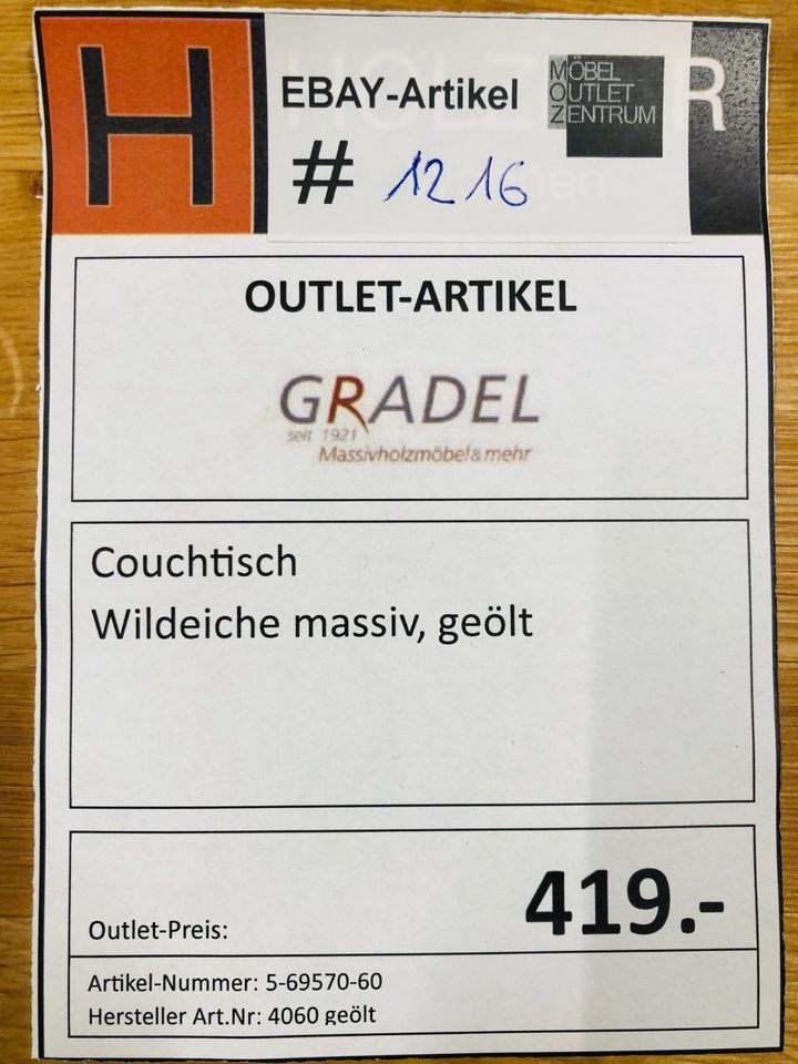 Couchtisch Wildeiche massiv geölt (#1216) in Altdorf