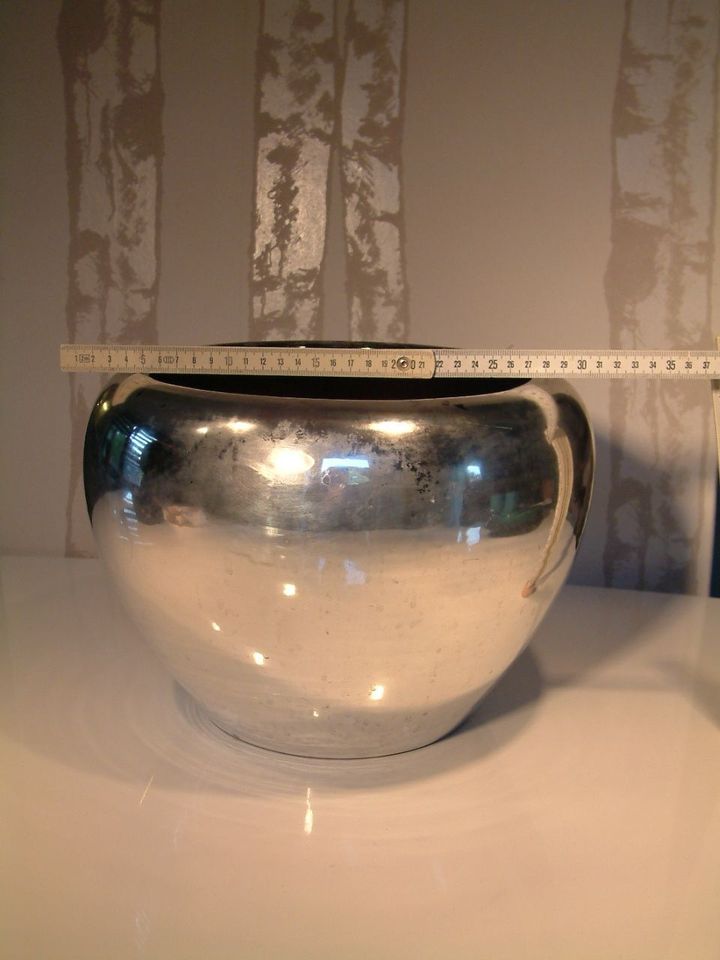 Großer festlicher Silberglas Bauernsilber Deko Übertopf in Gronau (Westfalen)