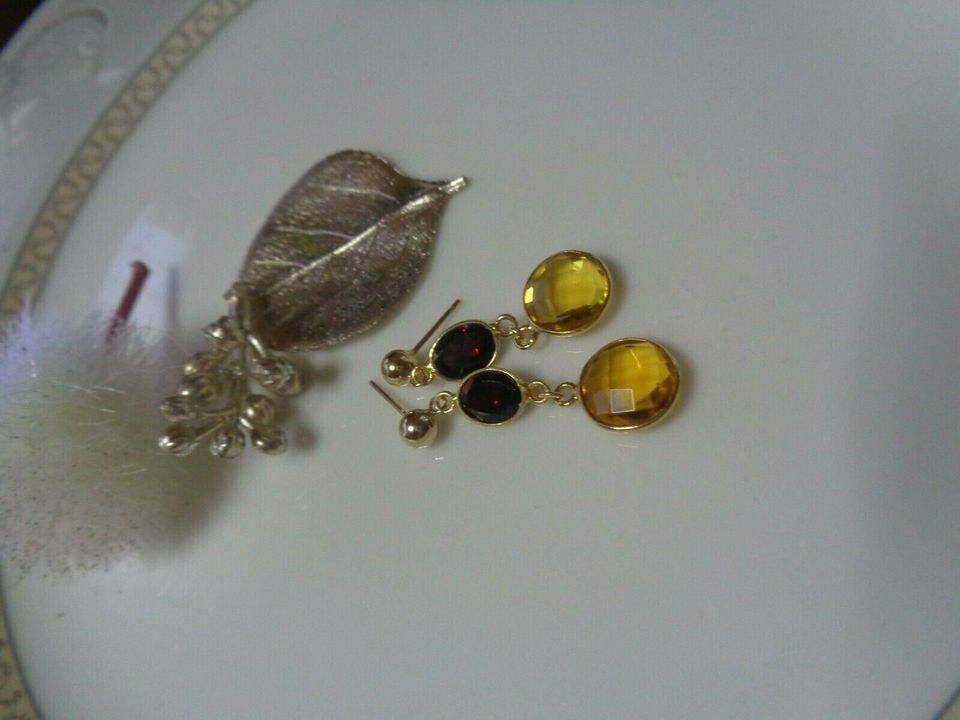 Gold Kette, Gold Filled, Edelsteinkette, mit Citrin, Granat, Amet in Wittenberg