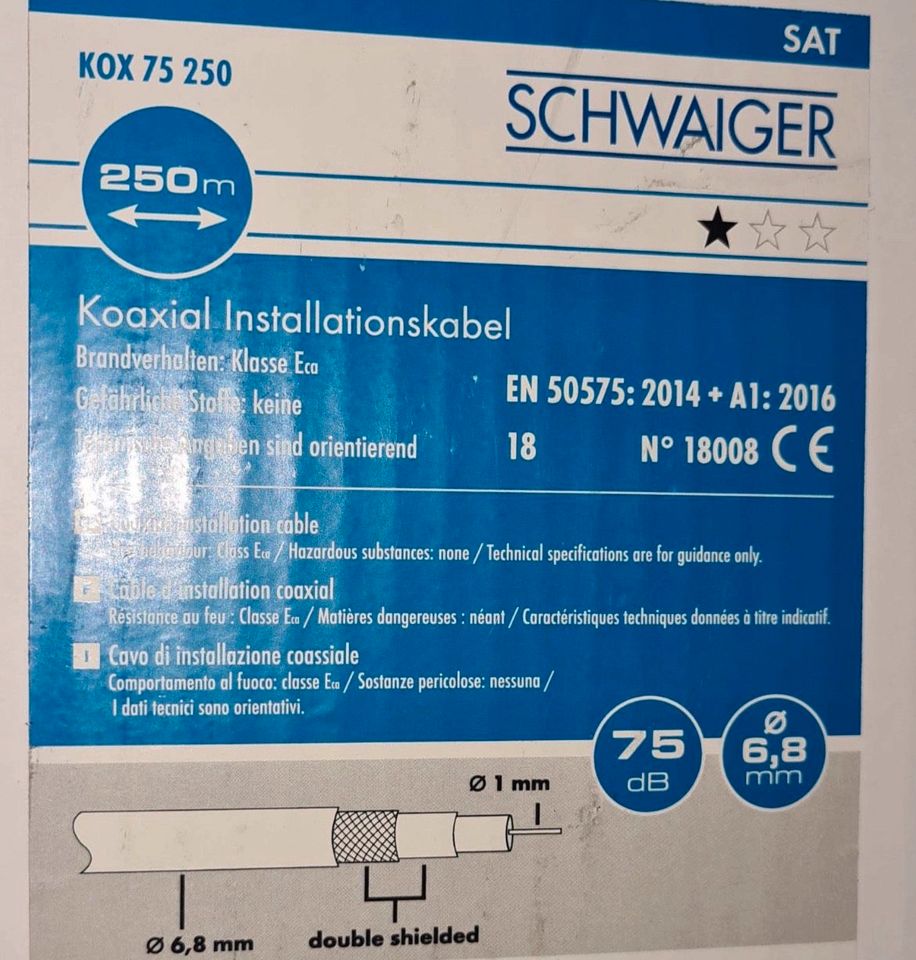 Sat-Koaxialkabel KOX-75 in Nürnberg (Mittelfr)