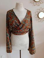 Wickeltop Shirt Top Festival Boho bunt gold schimmernd Berlin - Tempelhof Vorschau