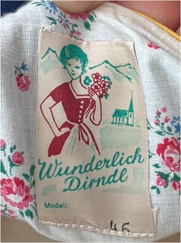 Wunderlich Dirndl blau 60er Jahre mit Bluse und Schürze Gr. 40/42 in Freiburg im Breisgau