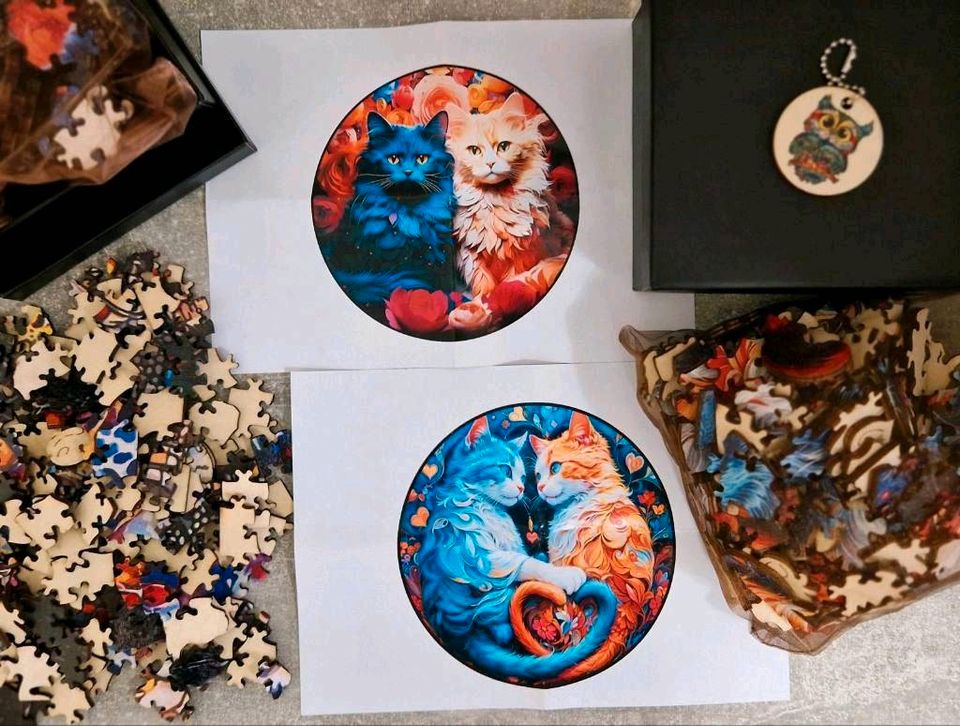 3D Holzpuzzle Spielzeug Geschenke Box Katze Motiv Deko Puzzle Neu in Dresden