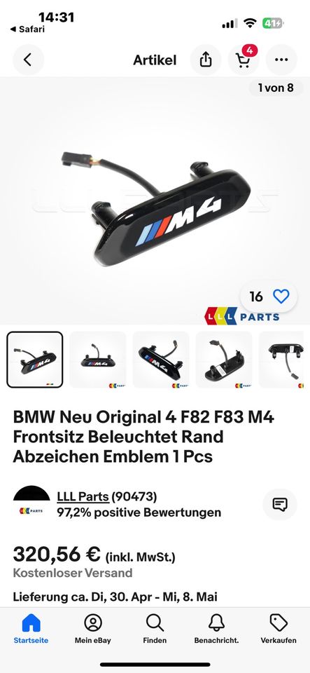 BMW m4 competition sitzlogos schwarz in Saarlouis