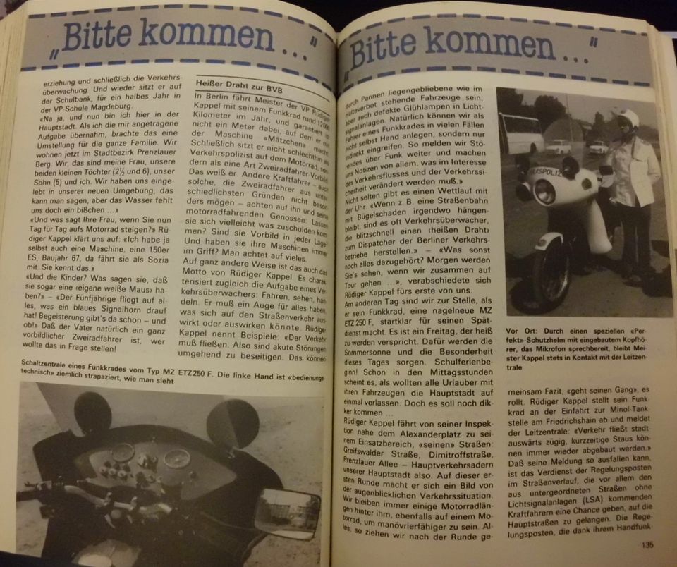 Buch MZ ETZ 250 F DDR Volkspolizei VOPO VP IFA ZIL Simson SR 50 A in Beverungen