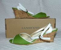 Lands End Keilabsatz-Sandalen Gr. 37 grün/weiss NEU Kr. Passau - Passau Vorschau