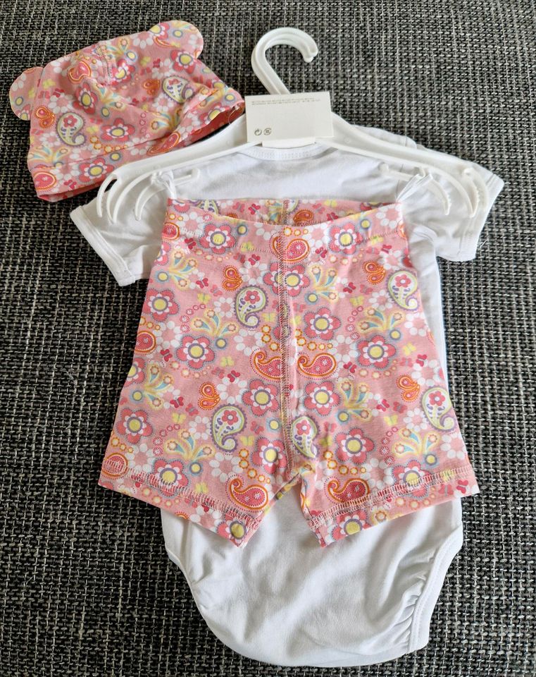 H&M Baby Set Gr. 68 neu Sommer Body Kurzarm Hose Mütze in Wittgensdorf