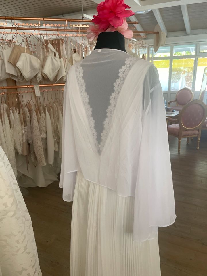 Braut Bolero aus Chiffon Weiß XL Hochzeit in Meckenbeuren