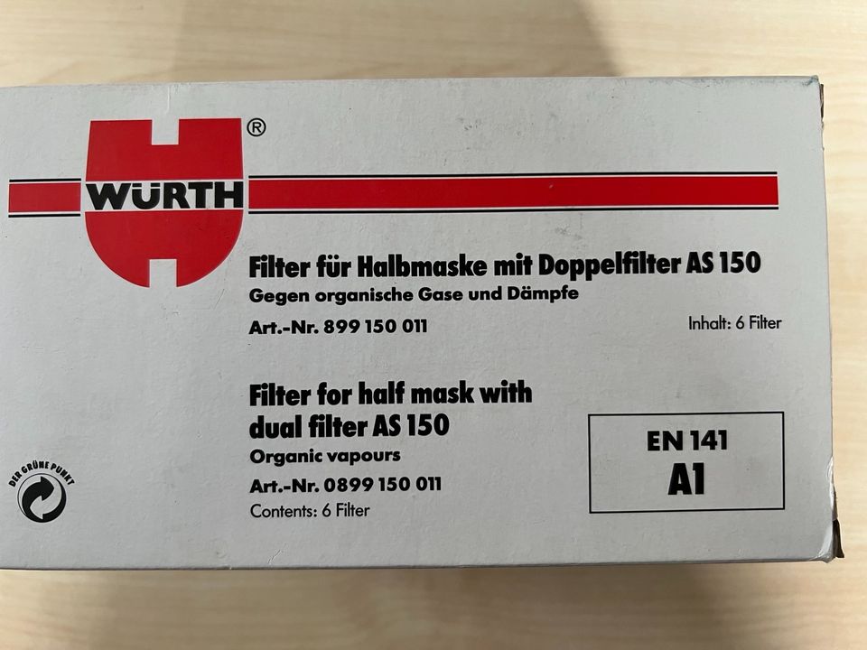 Filter für Halbmaske mit Doppelfilter AS150 in Putzkau