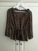 MANGO MNG Bluse mit Rüschen | Gr. S/36 | kariert, schwarz, beige Hessen - Laubach Vorschau