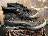 Schwarze Chucks / Converse / Leder / gefüttert Bayern - Erlangen Vorschau