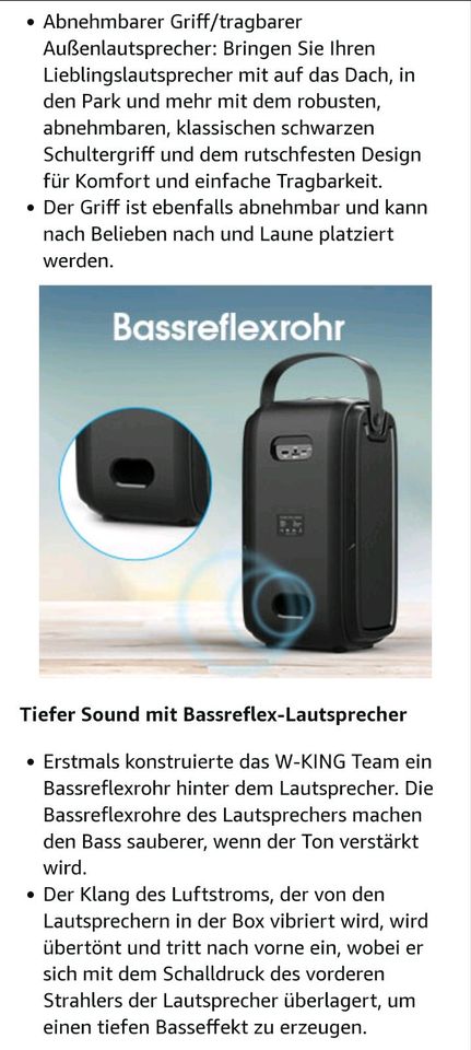 Bluetooth Lautsprecher 80W Party LED BASS LAUT NEU OVP in Düsseldorf