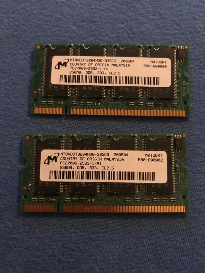 512MB (2x256MB) DDR1 Laptop RAM PC2700S-2533-1-A1, 333MHz, CL2.5 in Berlin