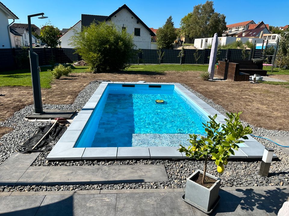 Pool Poolfolie grau stonetile elegance Steinoptik + blau in Blankenhain
