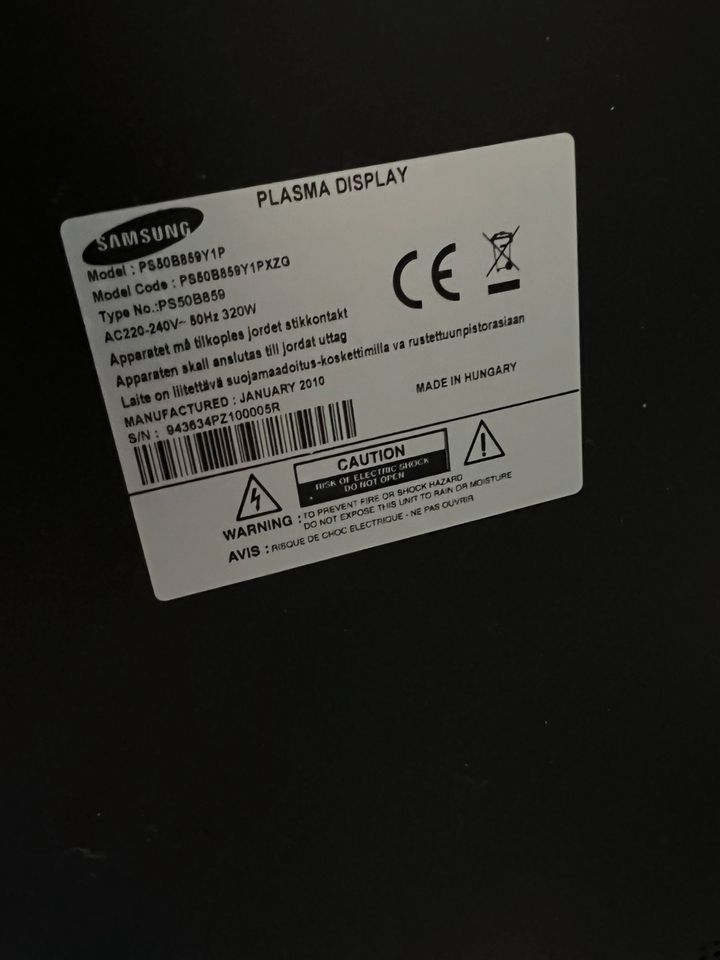 Samsung Plasma Tv  50 Zoll (kein smart tv) in Frankenberg (Eder)