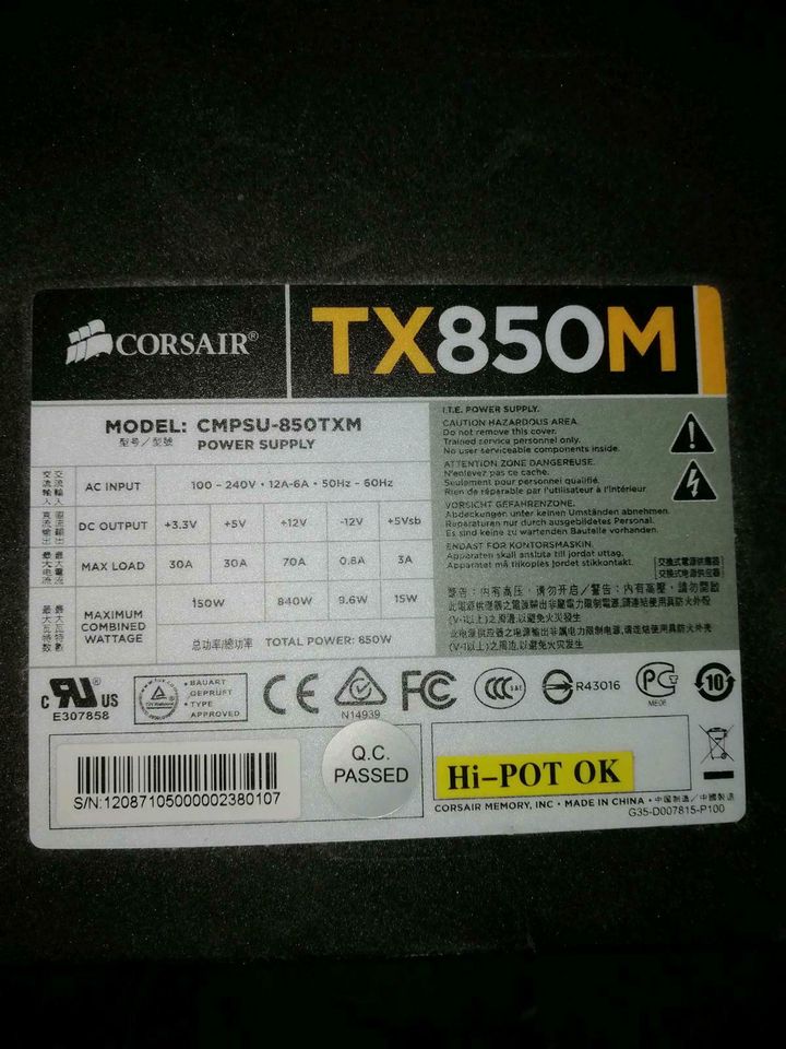 Corsair PC Netzteil TX850M (850W) in Kandern