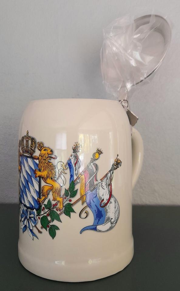 NEU Bierkrug Steinkrug Bayern Krug Humpen m. Deckel NP 49,99 € in Uelzen