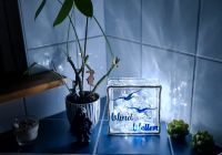 ♡ schöne maritime Lampe LED Glasbaustein ♡ handmade Geschenk Niedersachsen - Hagen im Bremischen Vorschau