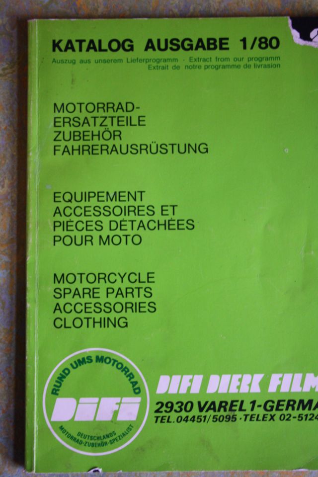 Motorrad Zubehör und Ersatzteikatalog Difi 1980er Jahre in Eberswalde
