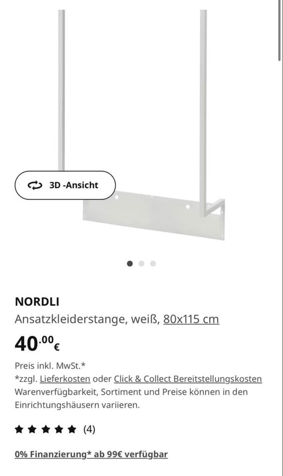 IKEA Nordli Kleiderstange Ansatzkleiderstange in Bremen