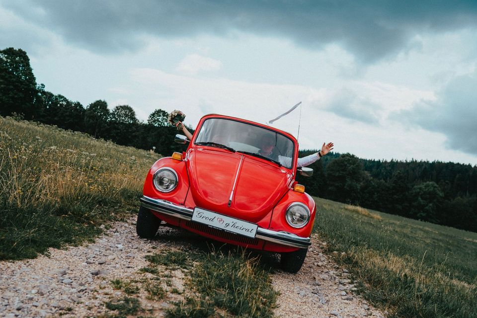 Hochzeitsauto Oldtimer VW Käfer Cabrio mieten & selber fahren in Viechtach