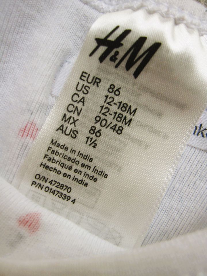 *H&M* Baby Body Gr. 86 *WoW* Shirt Weiß Baumwolle Basic Bodie i l in Berlin