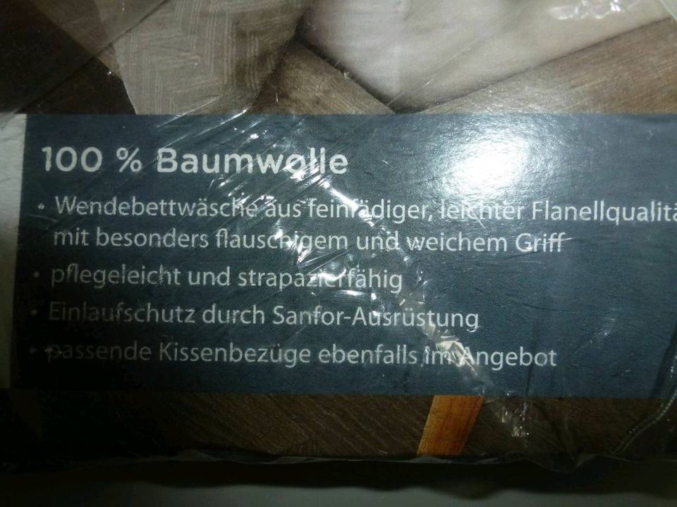 Flanell Bettwäsche Flanellbettwäsche Fischgrätenmuster 4tlg. NEU in Arnstadt